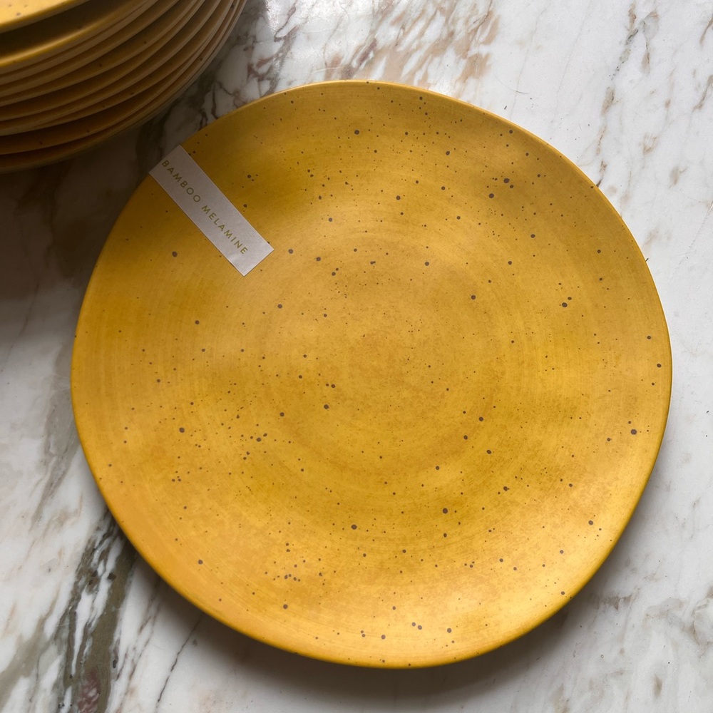 Anthropologie Gigi Bamboo Melamine Side Plates, NWT Set of 12!